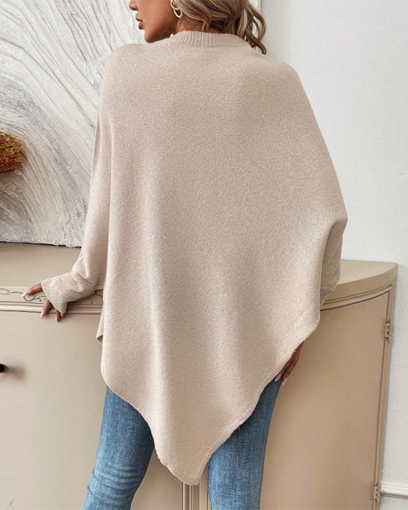 Batwing Sleeve Floral Loose Sweater