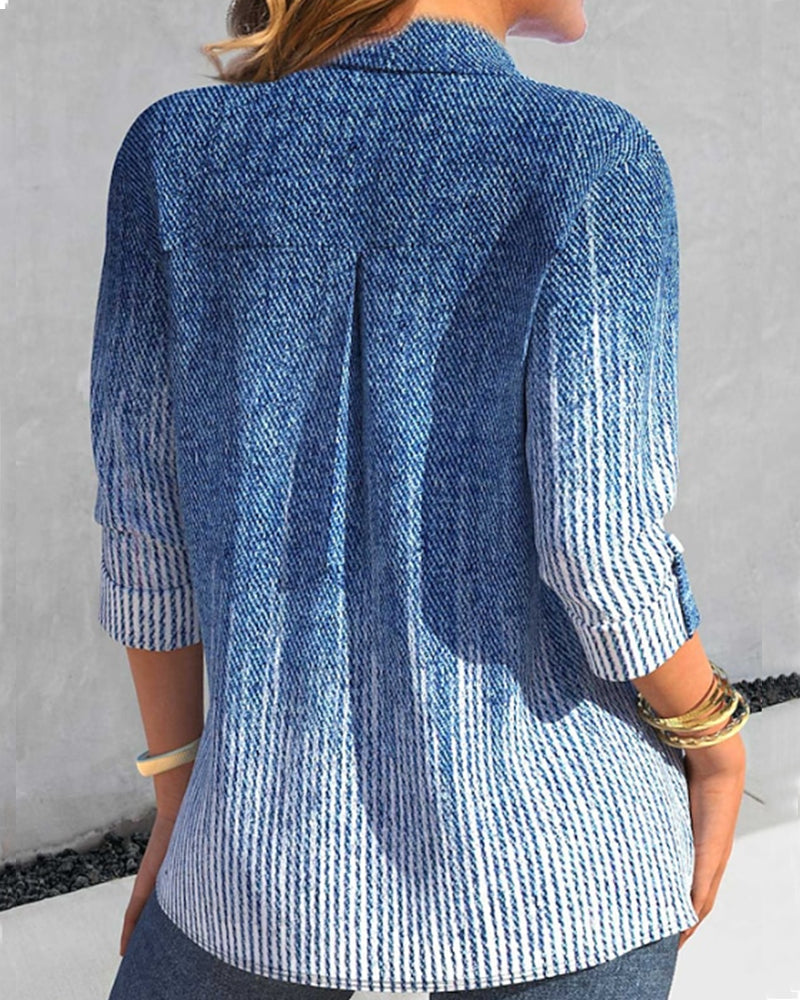 Breasted Blouses with pocket