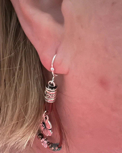 Boho Leather Rope Flower Simple Earrings