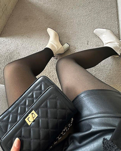 Black Bare Leg Tight Pants