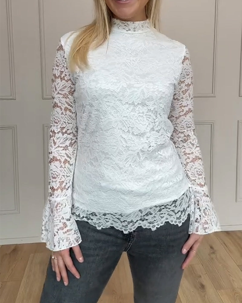 Bell-Sleeve Lace Top