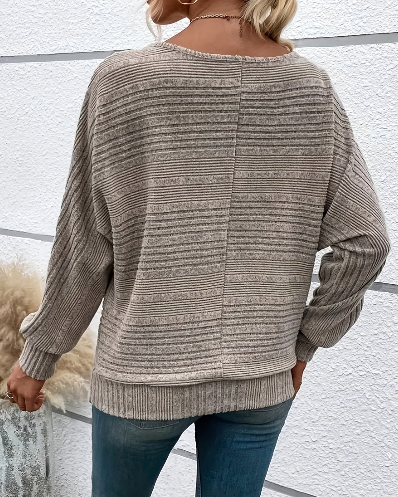 Brushed Ribbed Half-Zip Top